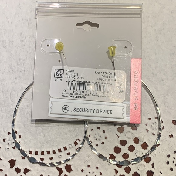 MixIt Silver Tone Hypoallergenic Hammered Tear Drop Pierced Earrings - Picture 6 of 9